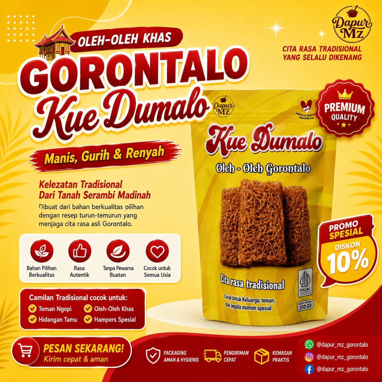 Produk Kue Dumalo oleh-oleh Gorontalo 100gr